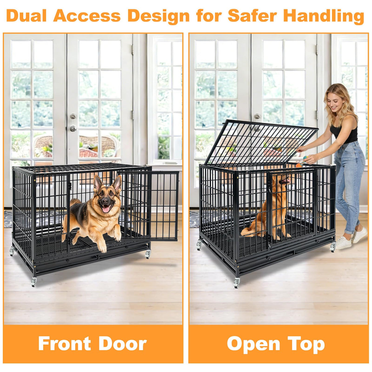 Homey Pet Animal Cage in 46.5"L x 28.5"W x 35.0"H, Black