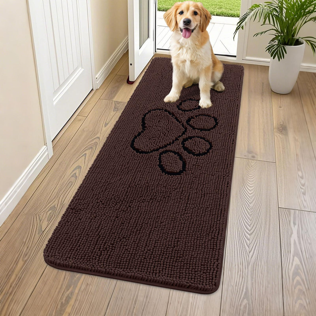 Smiry Rug in 59"X24", Brown and Black