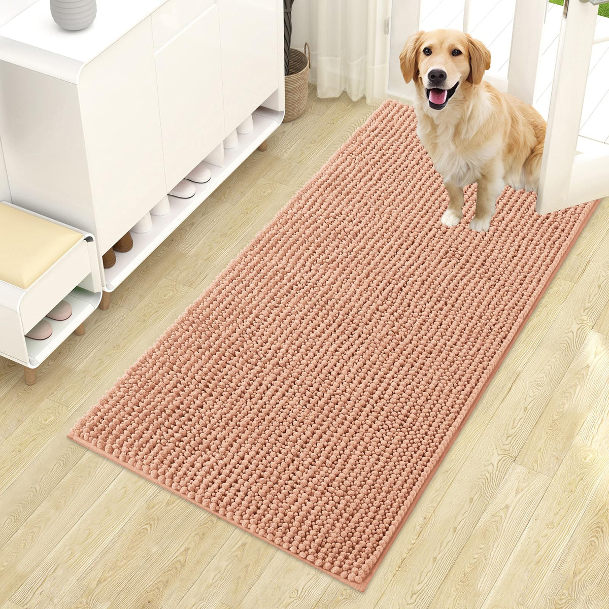 OLANLY Pet Bed Mat in 44" X 24", Peach