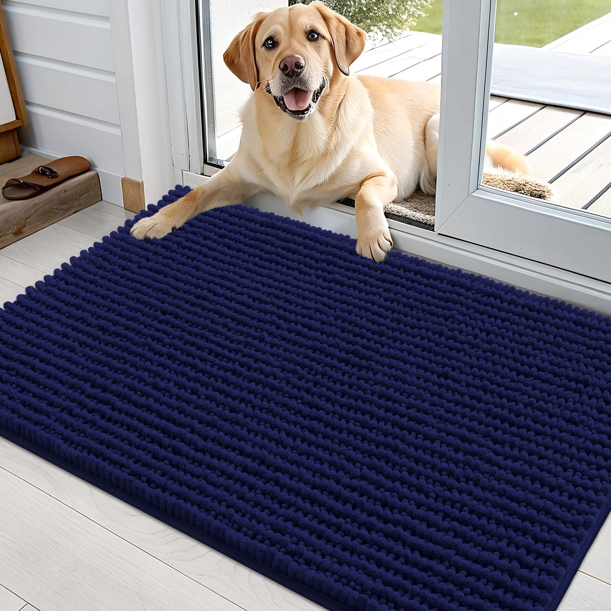 OLANLY Pet Bed Mat in 36" X 24", Navy Blue