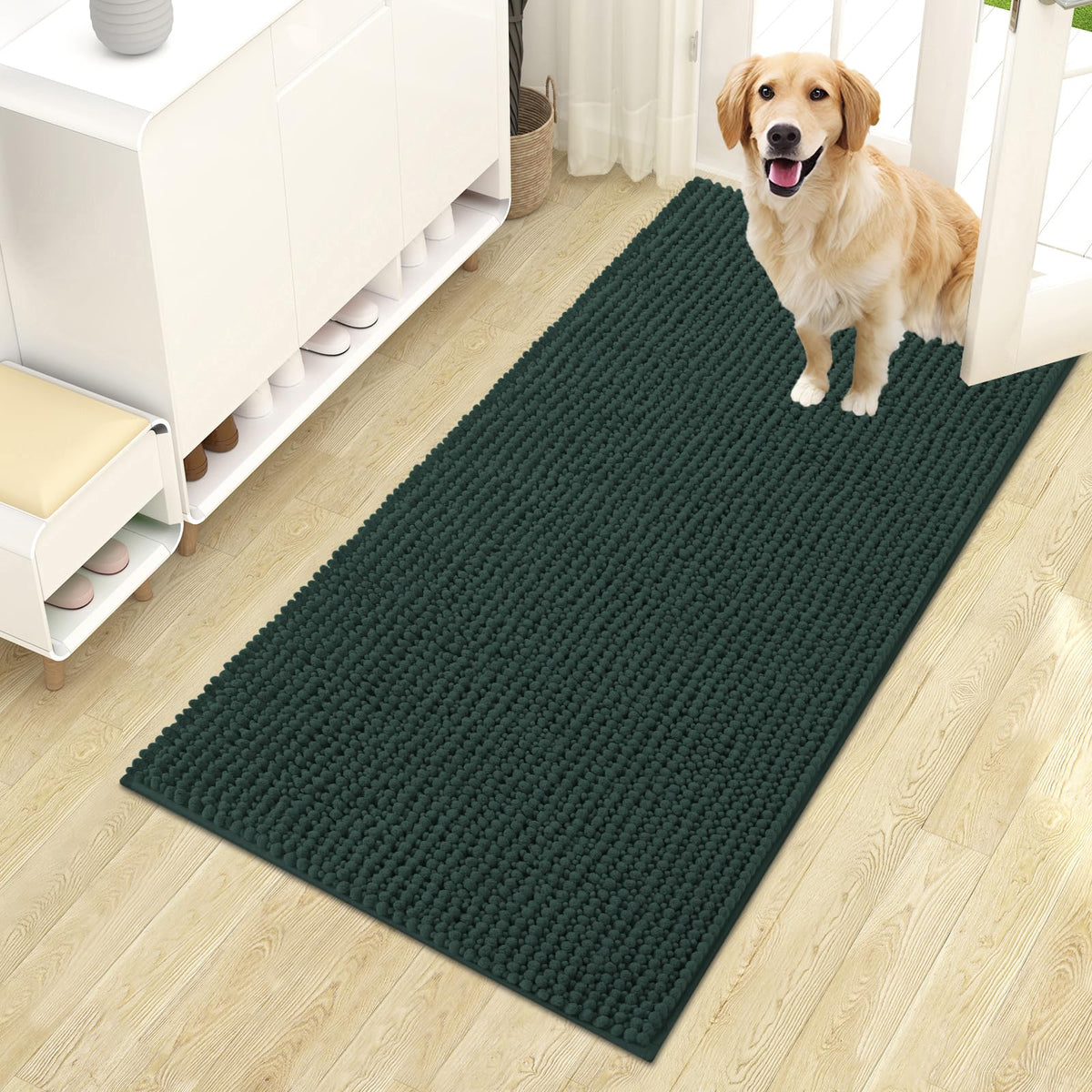 OLANLY Pet Bed Mat in 44" X 24", Blackish Green