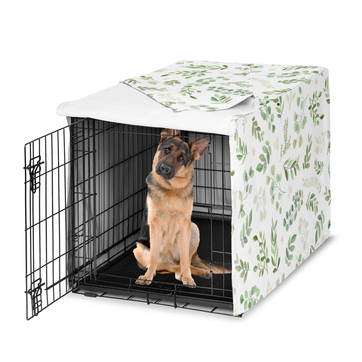 Sweet Jojo Designs Animal Cage in 48.0"L x 30.5"W x 32.5"H, Green Botanical