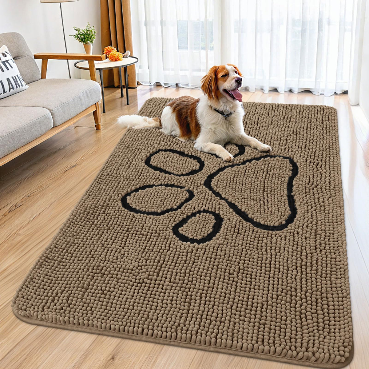 Smiry Rug in 59"X32", Camel and Black