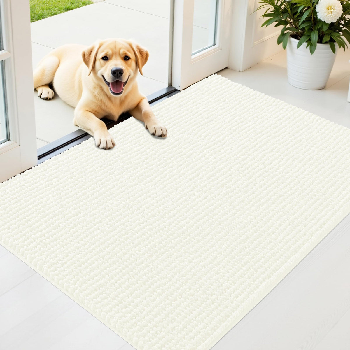 OLANLY Pet Bed Mat in 44" X 32", Ivory