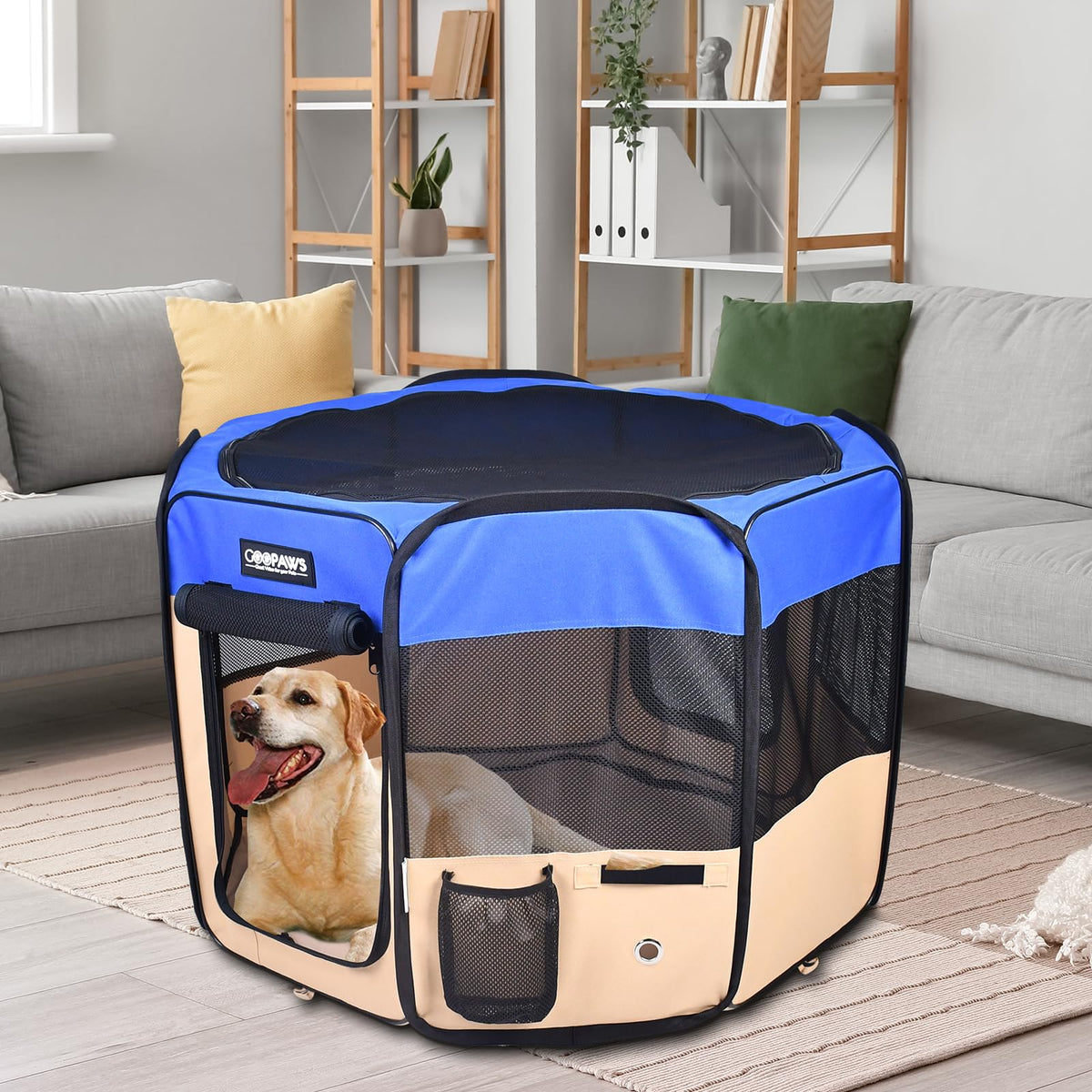 JESPET Pet Playpen in 36x36x24 Inch (Pack of 1), Blue