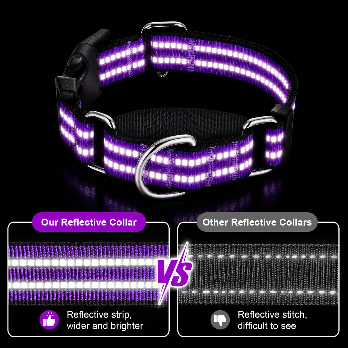Hikiko Animal Collar in X-Small, Purple