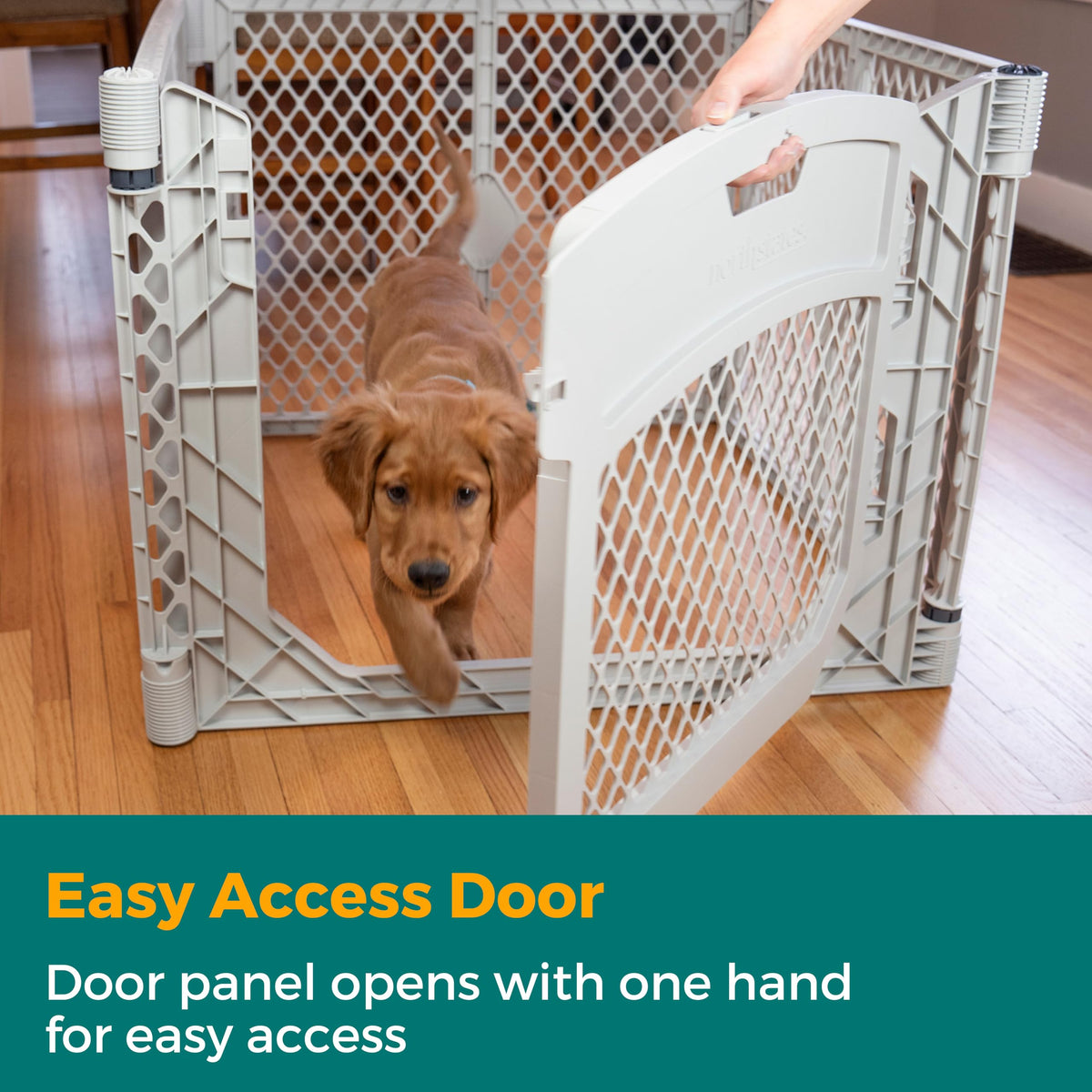 MYPET Pet Playpen in 4-Panel, Light Gray