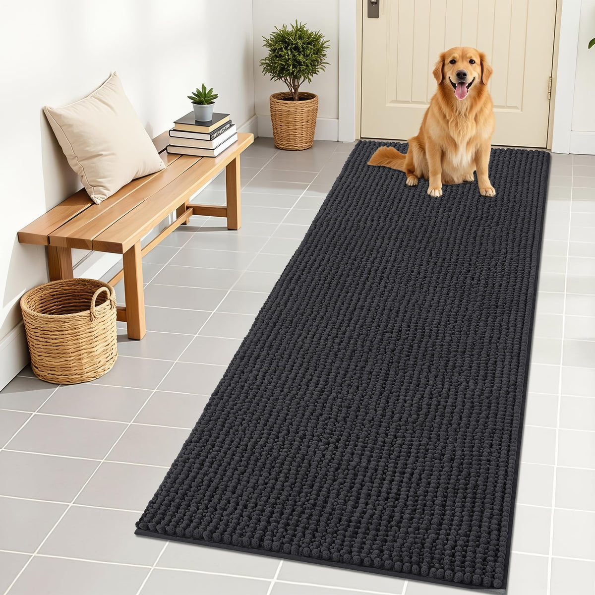 OLANLY Pet Bed Mat in 70" X 24", Dark Grey