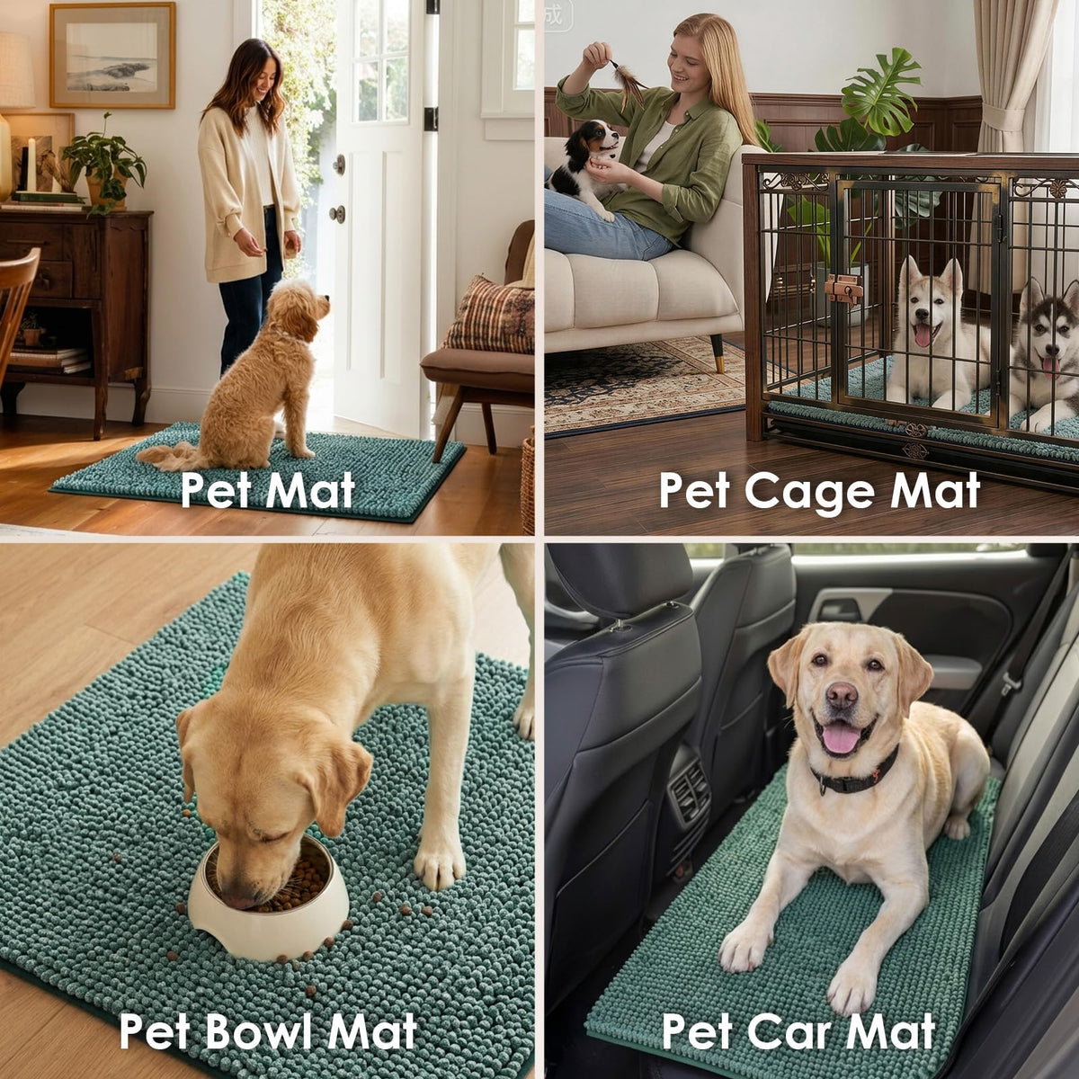EHEYCIGA Pet Bed Mat in 24x16inch, Green