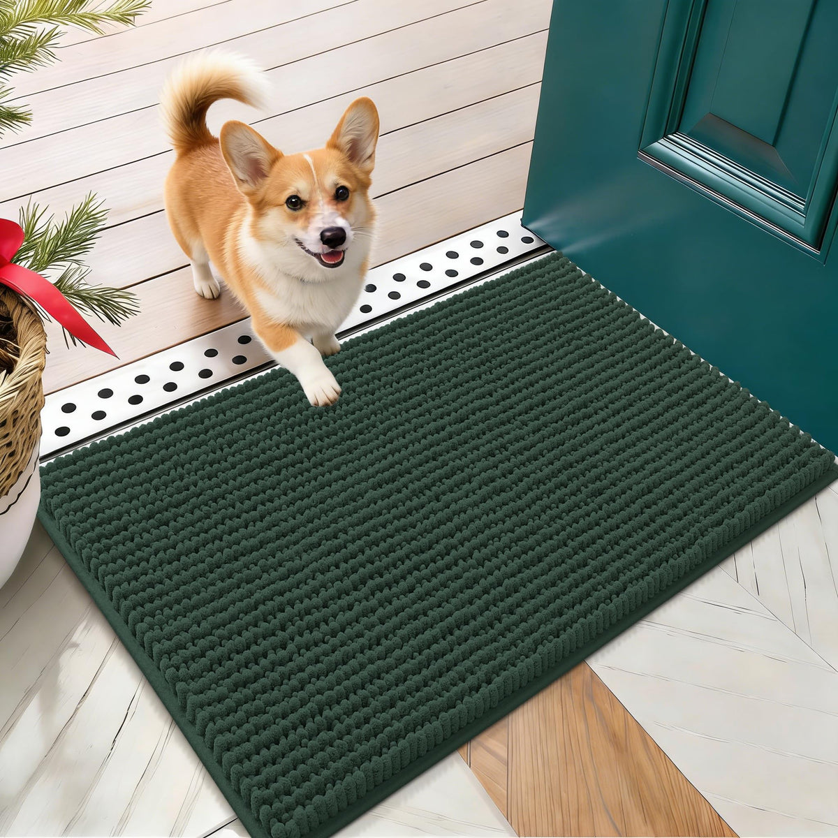 OLANLY Pet Bed Mat in 24" X 16", Blackish Green