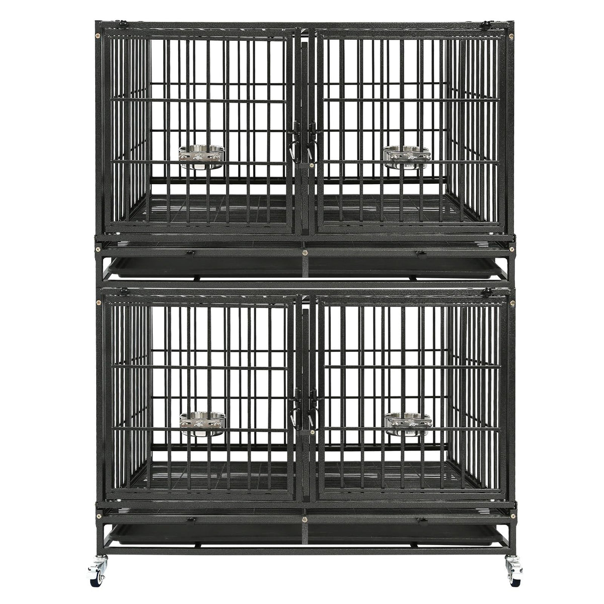 Homey Pet Animal Cage in 43.0"L - 2 Tiers - 1P, Black