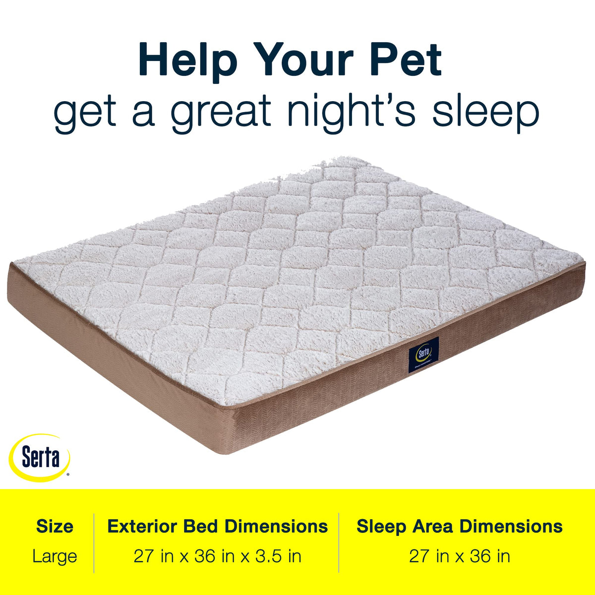 Serta Pet Bed Mat in Large, Desert Sand