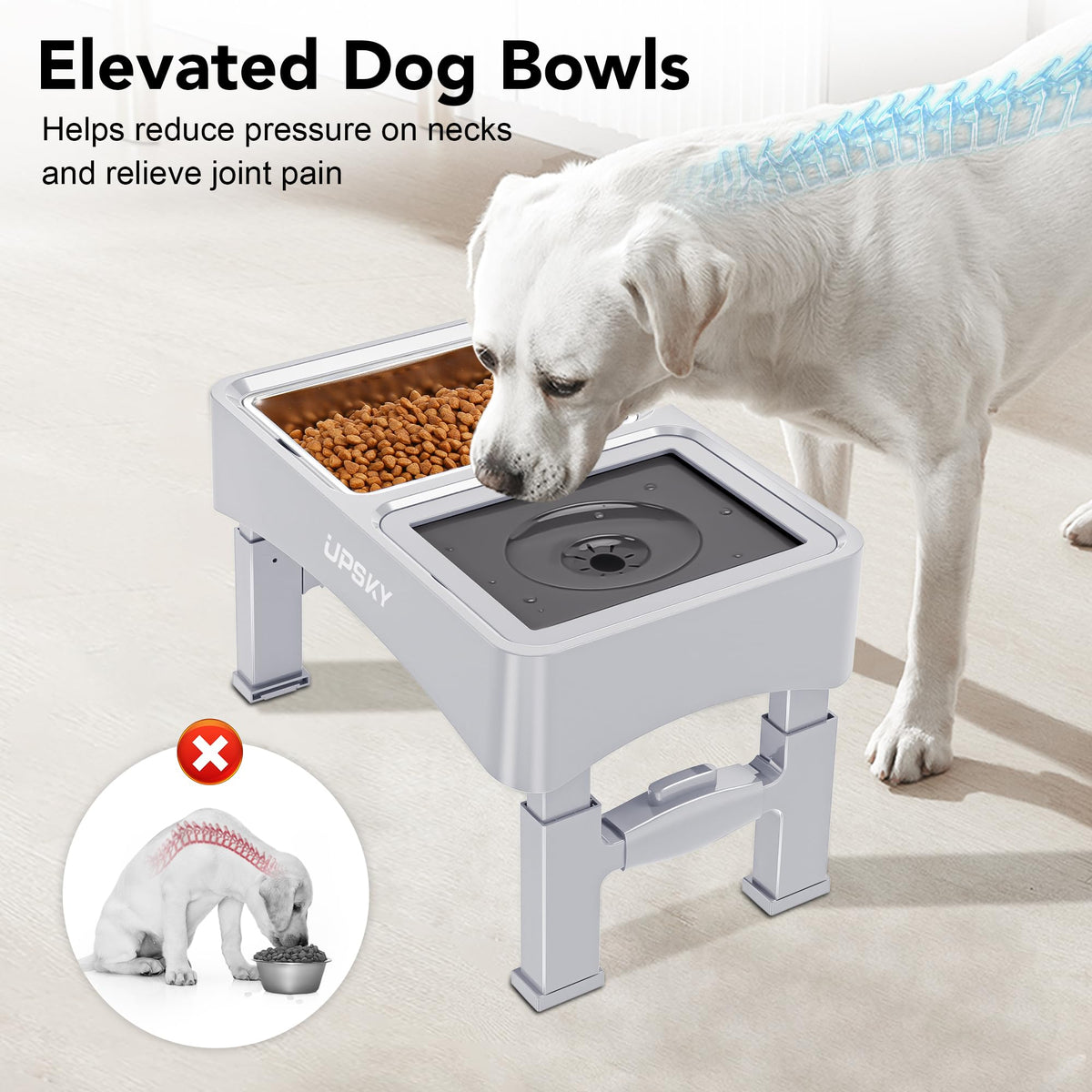 UPSKY Pet Feeder in E-3-in-1 (White)