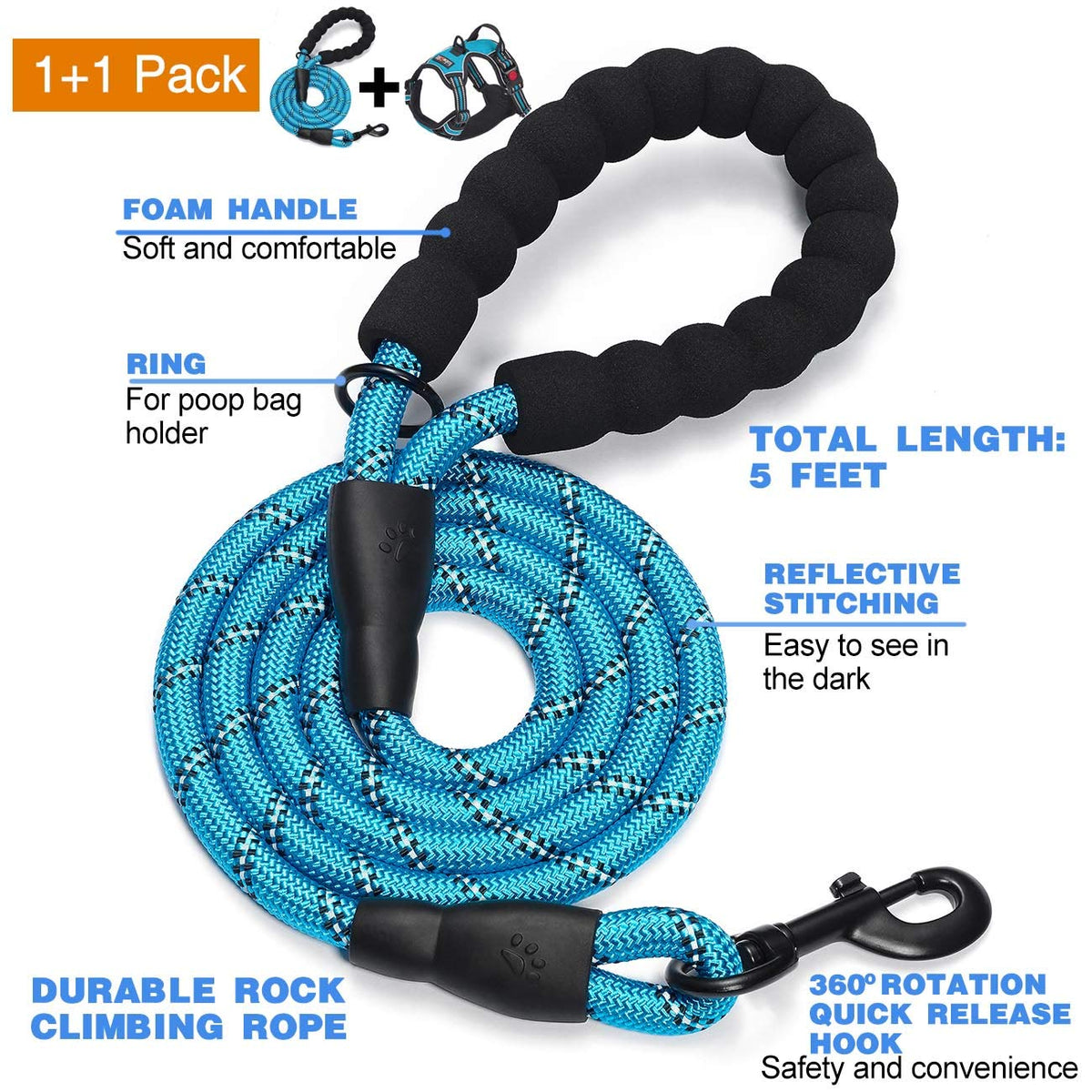 tobeDRI Animal Harness in Small, Blue