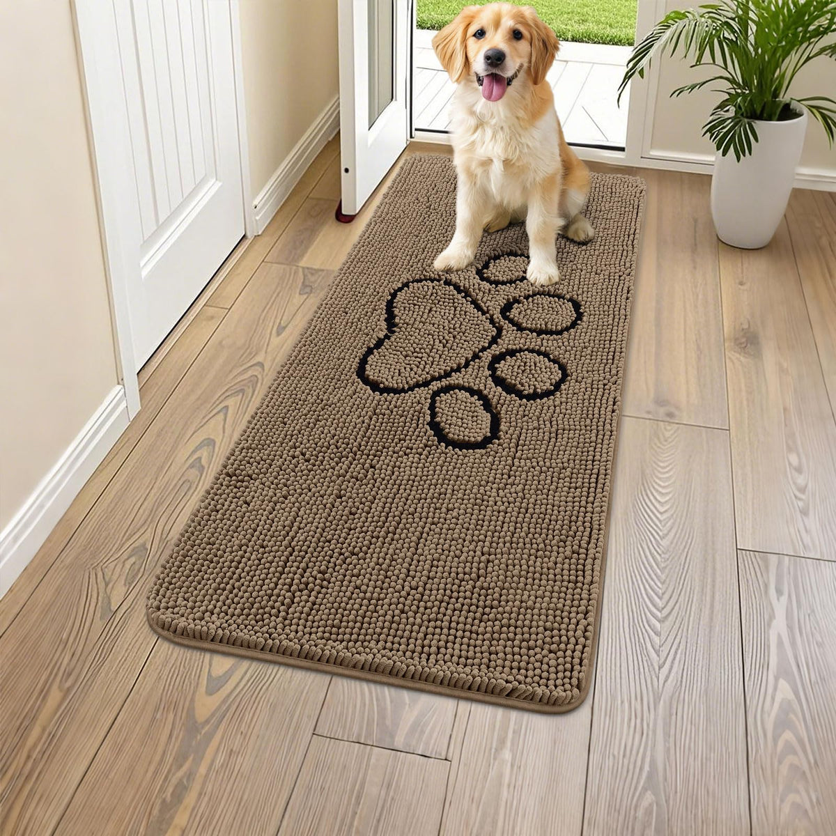 Smiry Rug in 44"X24", Camel and Black