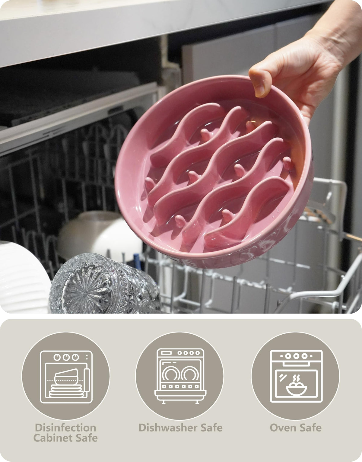 MOPANG Pet Feeder in 6 Inches, Salmon Pink + Stand