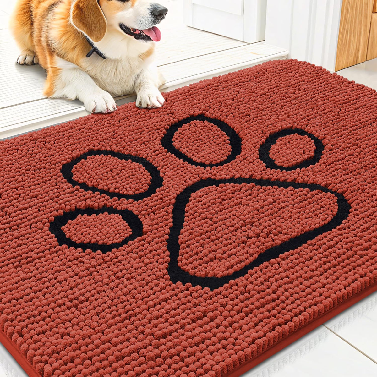 Smiry Rug in 30"X20", Maple Red and Black