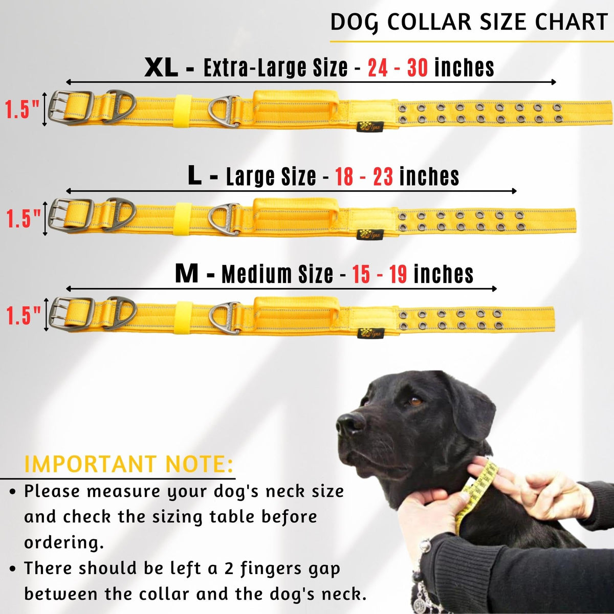 ADITYNA Animal Collar in Extra-Large: Fit 24-30" Neck, Yellow