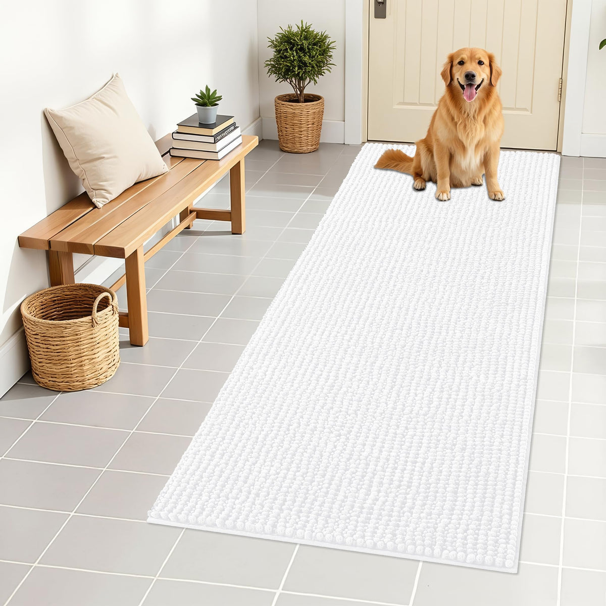 OLANLY Pet Bed Mat in 59" X 24", White