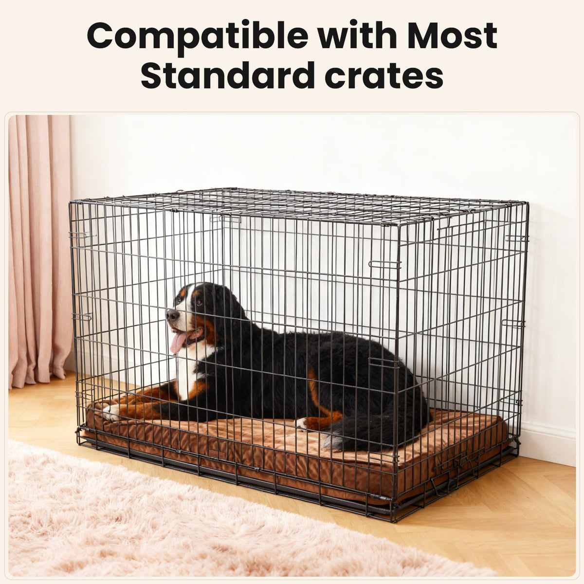 OhGeni Pet Bed Mat in 47" x 29" x 4" (For Crate), 04-Brown