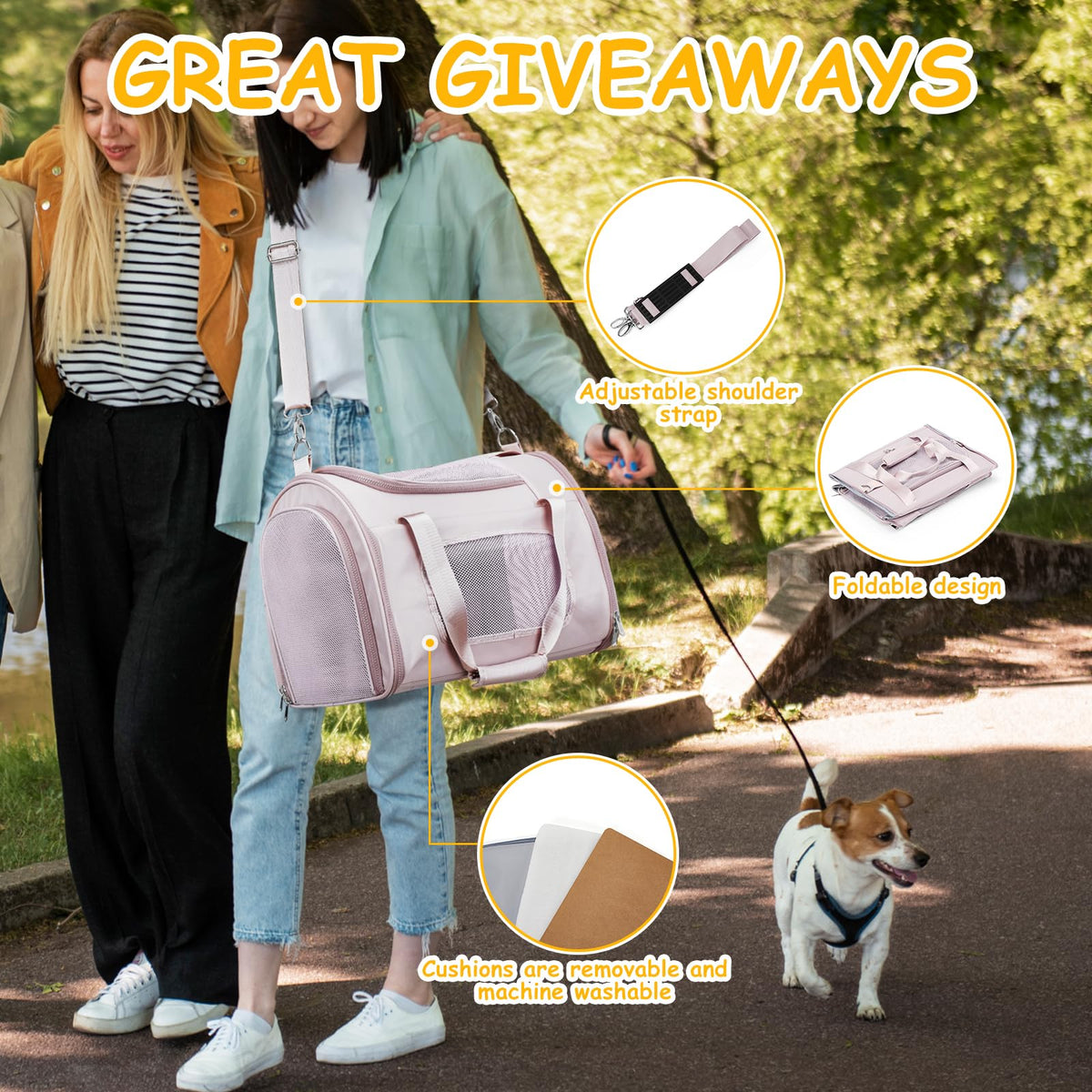 WEPLAN Animal Carrier in 18.1"L x 11.8"W x 12.9"H, Pink