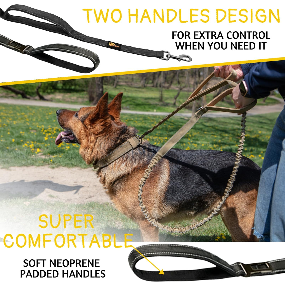 ADITYNA Leash in 6ft to 7.5ft, Black