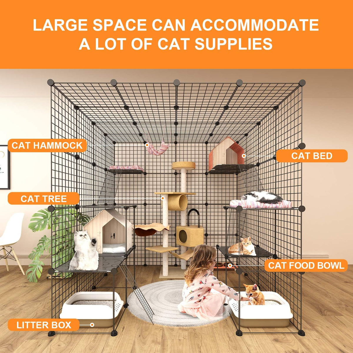 Oneluck Animal Cage in 55"L x 55"W x 55"H