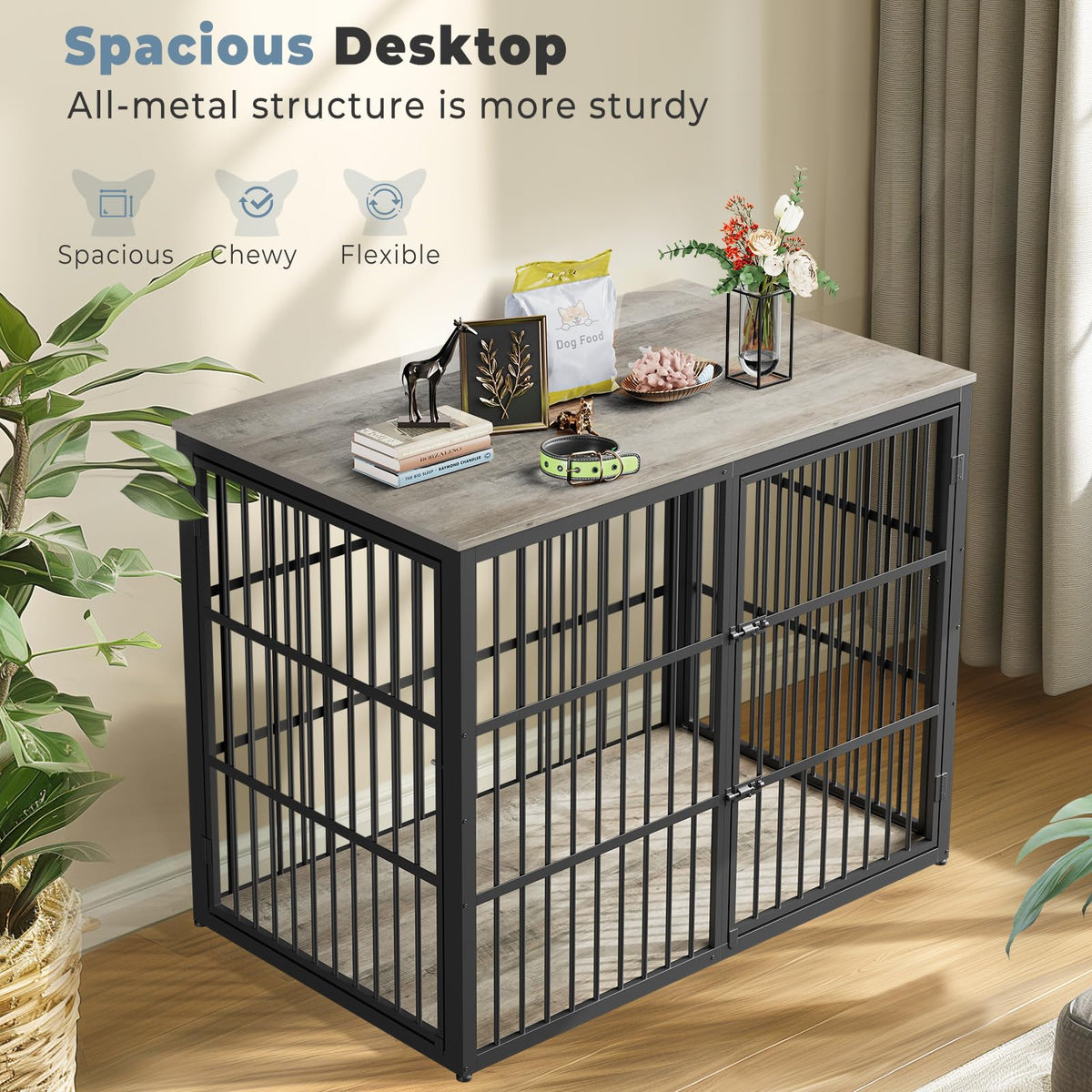 Lyromix Animal Cage in 47.2"L x 29.1"W x 37.6"H, Ancient gray