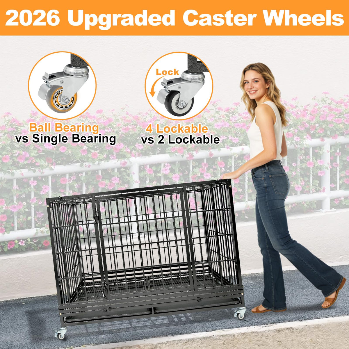 Homey Pet Animal Cage in 46.5"L x 28.5"W x 35.0"H, Black