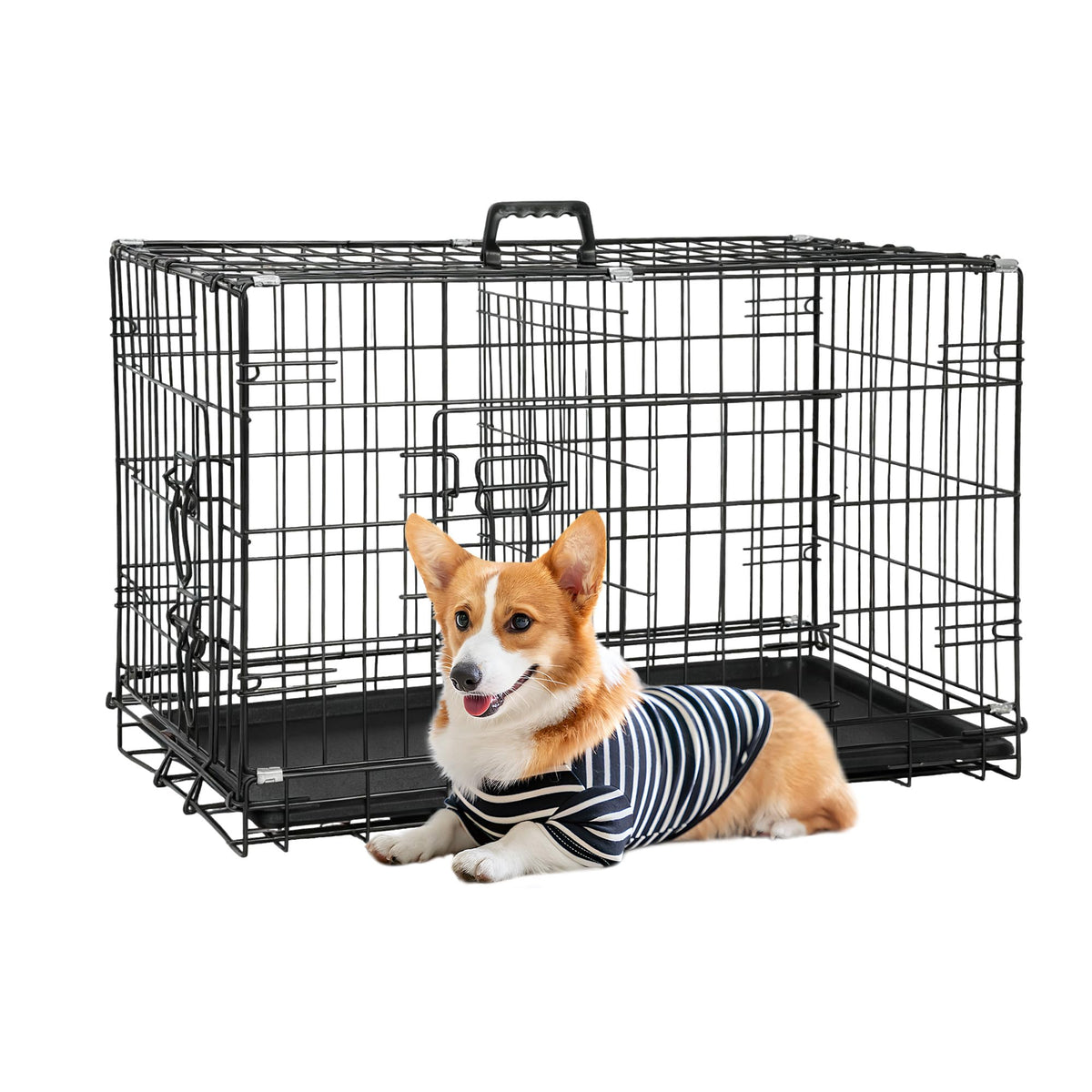 FDW Animal Cage in 30.0"L x 18.0"W x 20.0"H, Dark Black