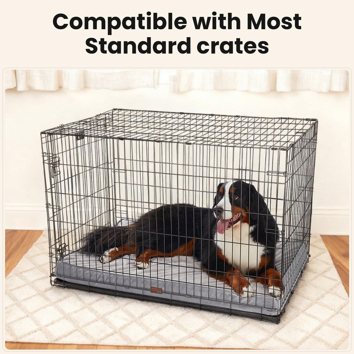 OhGeni Pet Bed Mat in 47" x 29" x 4" (For Crate), 01-Gray