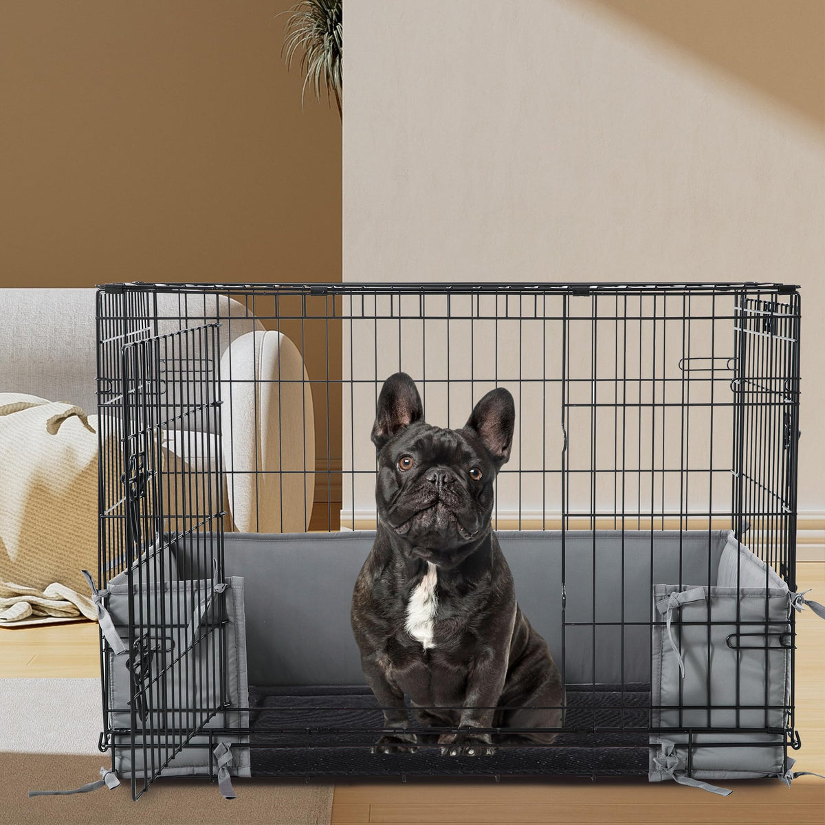 HOMBYS Animal Cage in 24.0"L x 17.0"W x 10.0"H, Grey