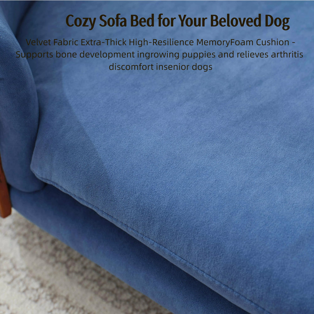 Trygoal Pet Bed Mat in 26.38, Dark Blue & Walnut