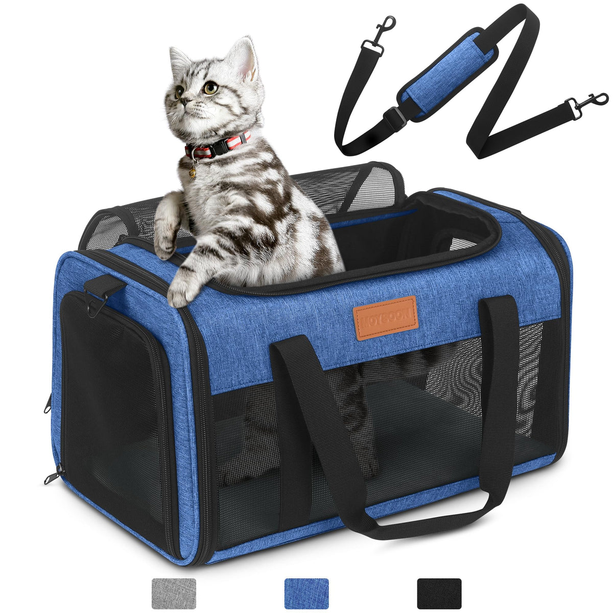 Petux Animal Carrier in 17.0"L x 11.0"W x 9.5"H, Blue