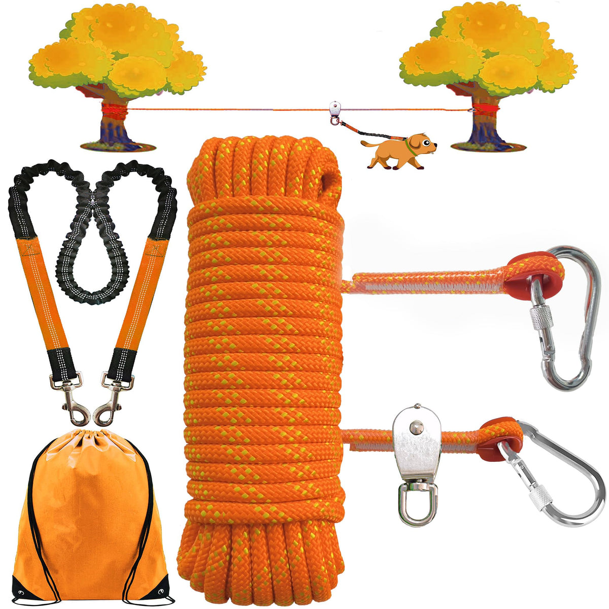 SIAELT Leash in 50Ft, 26Orange