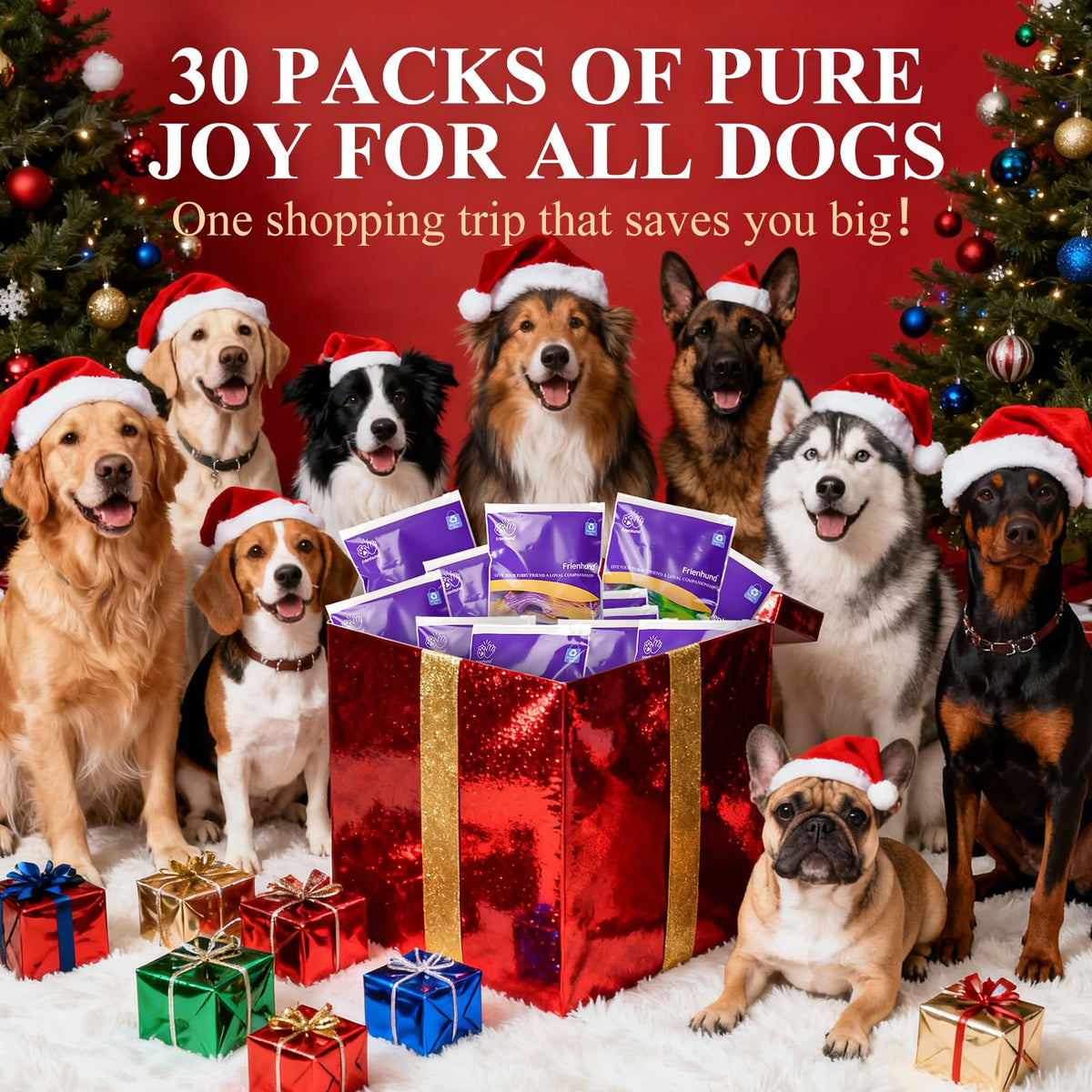 Frienhund Pet Toy in 30 Pack, Multicolor-30-Pack