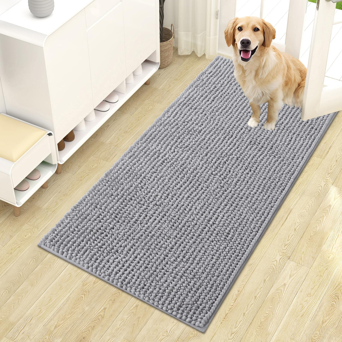 OLANLY Pet Bed Mat in 44" X 24", Light Grey
