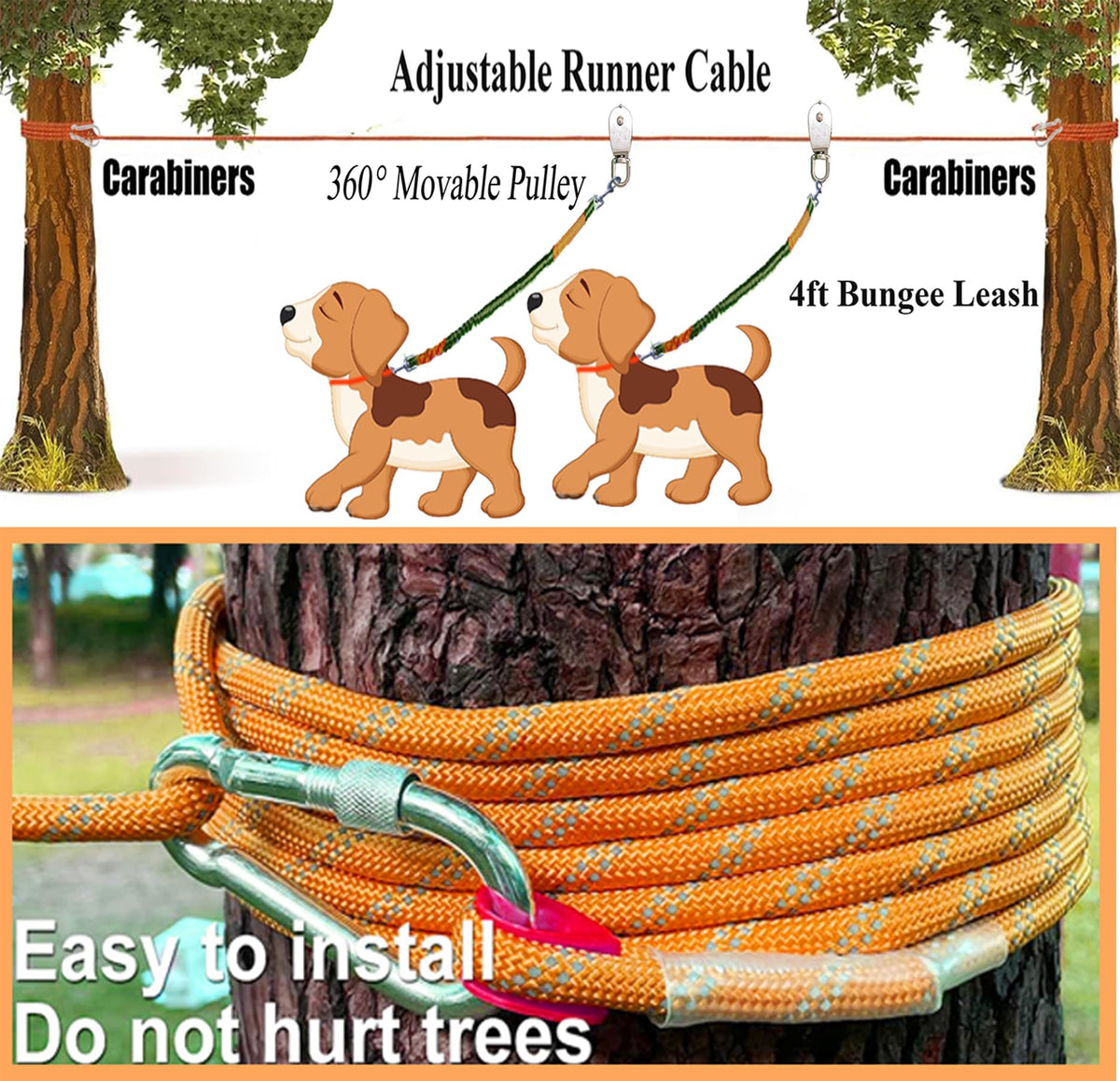 SIAELT Leash in 50Ft, Orange F2