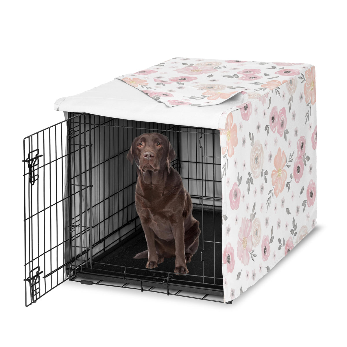 Sweet Jojo Designs Animal Cage in 42in. x 28.5in. x 30in., Pink and Grey Watercolor
