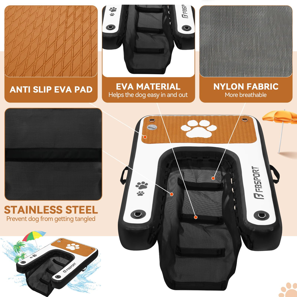FBSPORT Ramp in 47"*32"*6", Black White