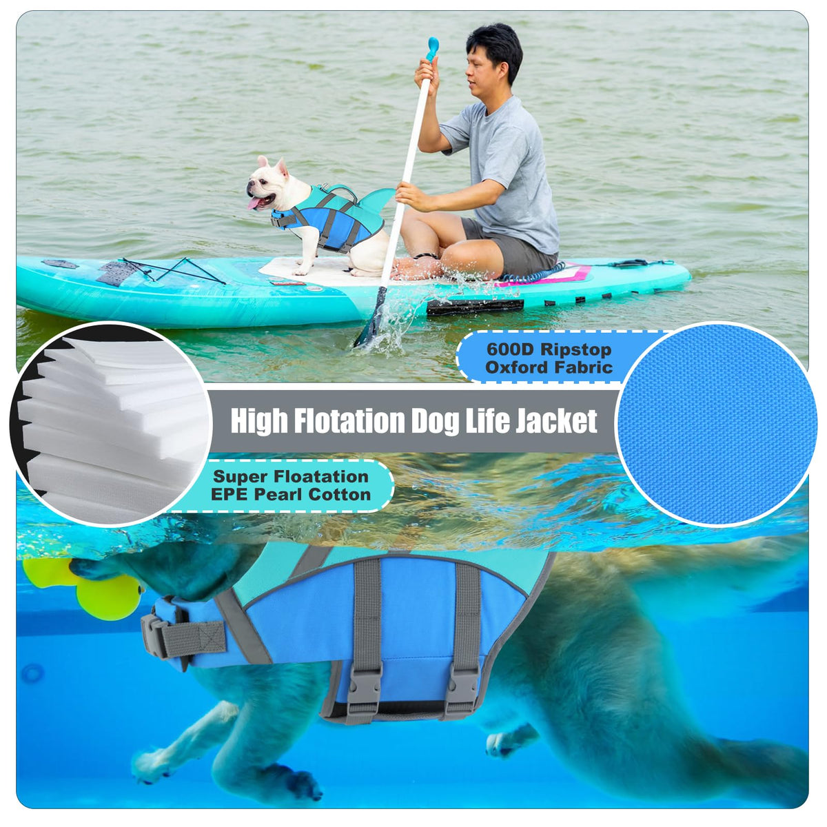 Doglay Pet Apparel in X-small, Blue+Aquagreen