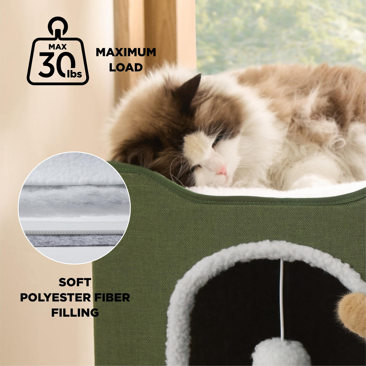 Bedsure Pet Activity Structure in Single, Loden Green