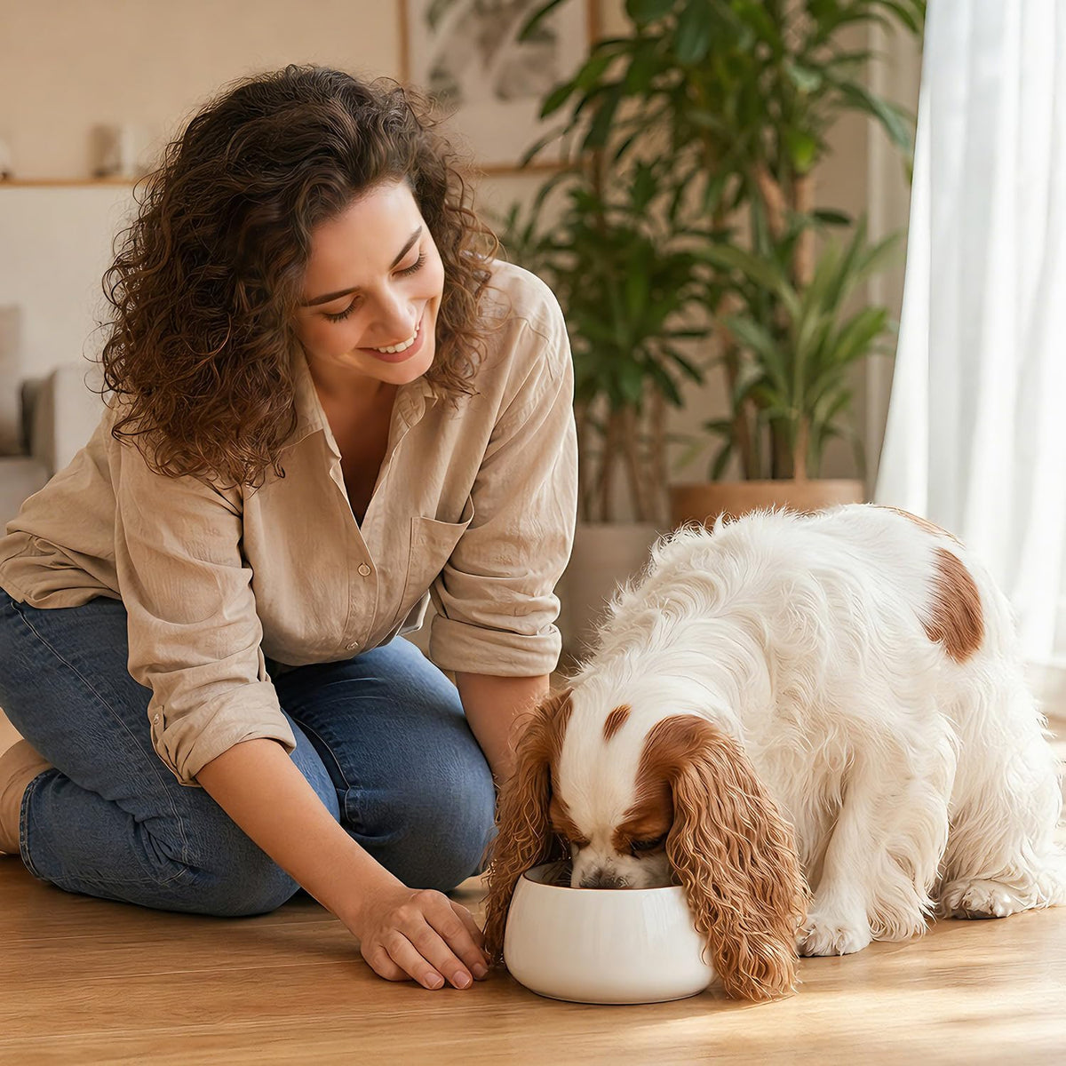 COZFUR Pet Feeder in White