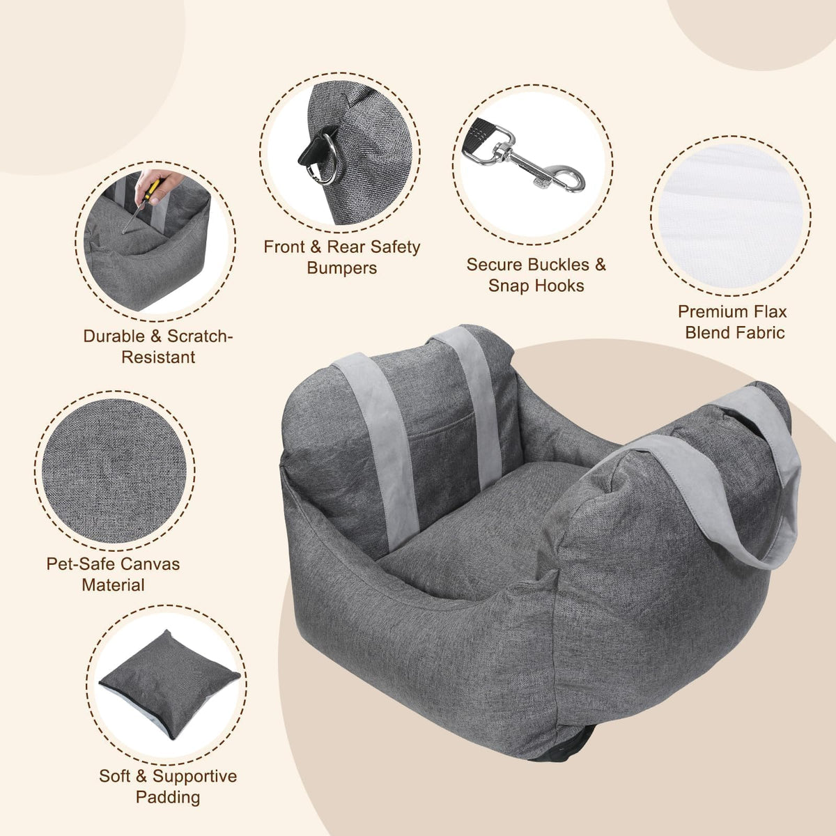 BJOP Pet Seat in Small, Grey