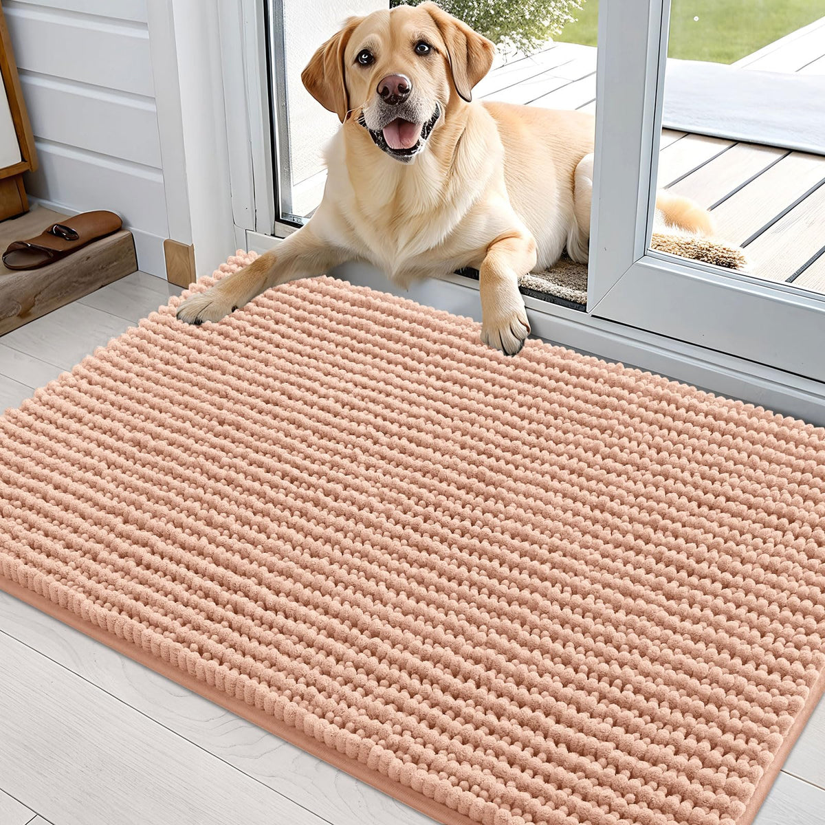 OLANLY Pet Bed Mat in 36" X 24", Peach
