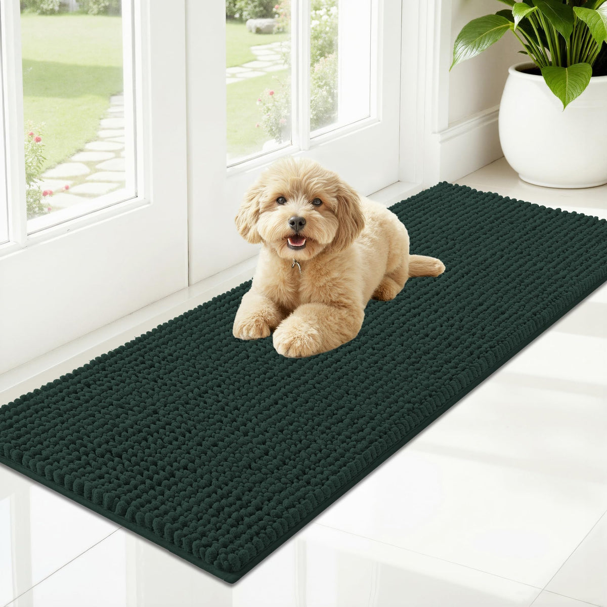 OLANLY Pet Bed Mat in 47" X 17", Blackish Green
