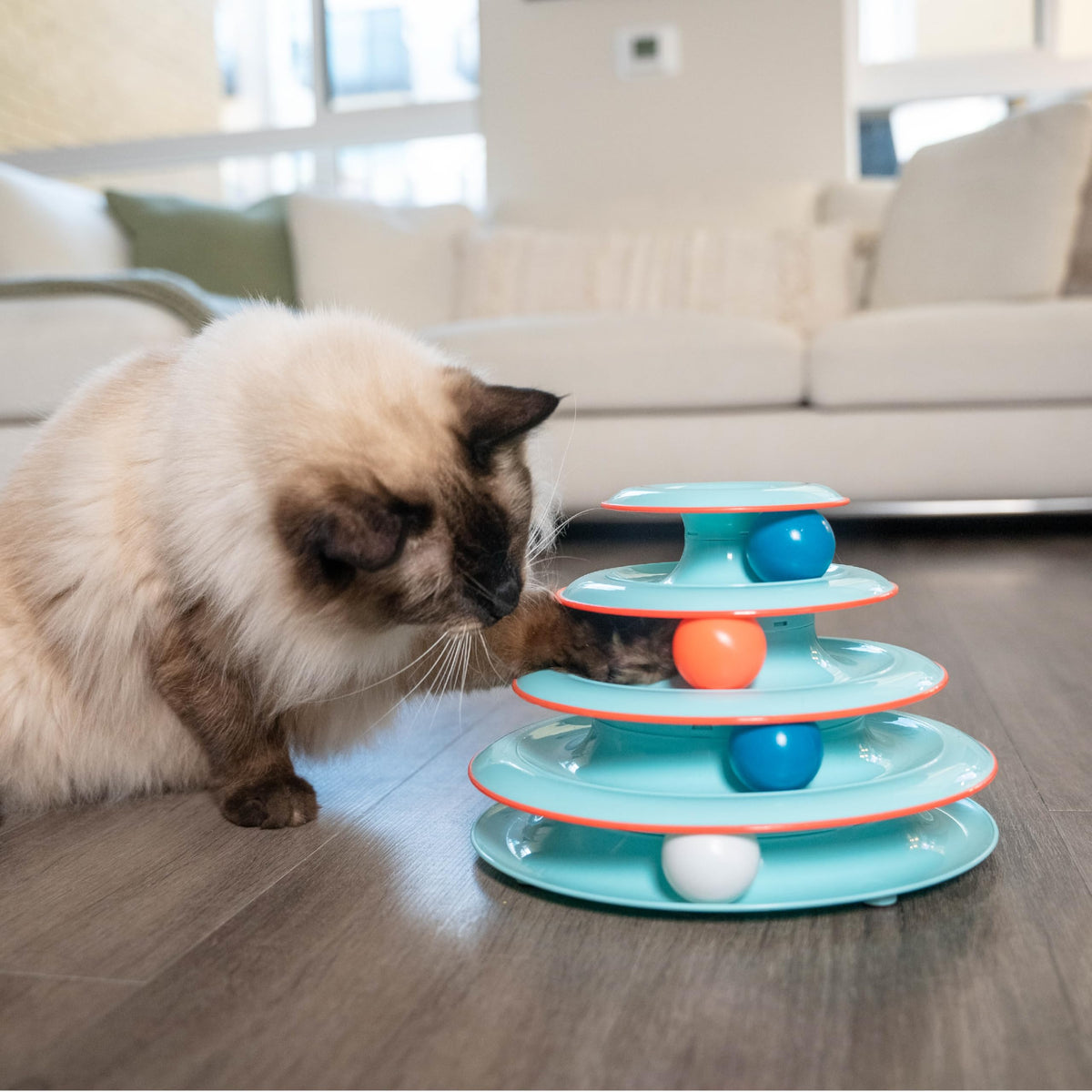 Catstages Pet Toy in One-Size, Chase Meowtain Track Tower