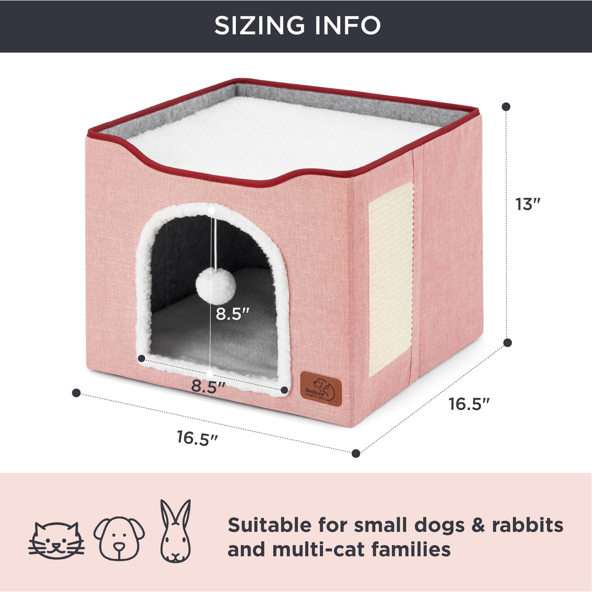 Bedsure Pet Activity Structure in Single, Pink