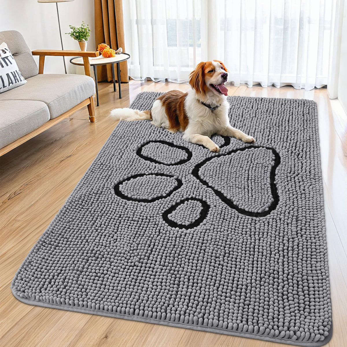 Smiry Rug in 59"X32", Grey and Black