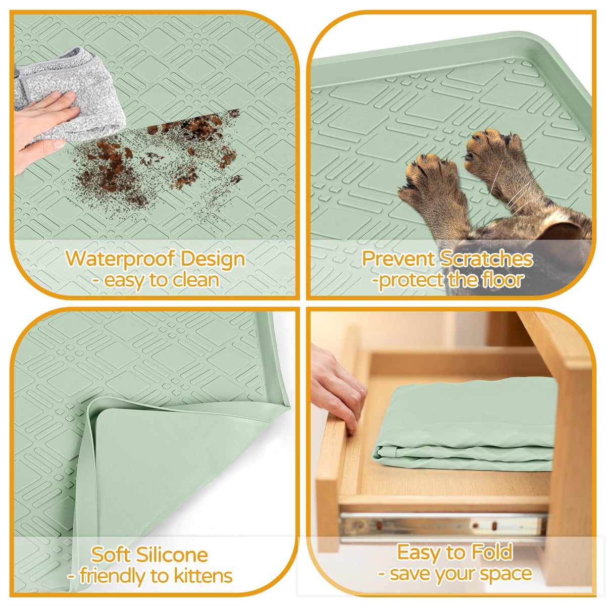 Lanstics Pet Placemat in 42"L x 29"W, Beige